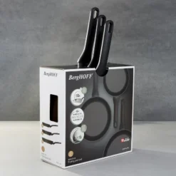 BergHOFF Helix 3Pc Nonstick Ceramic Frying Pan Set, Recycled Aluminum, Black -BergHOFF Store GUEST 02260355 4abc 4eb1 a64c 6fcd09b98404