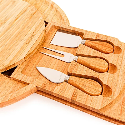 BergHOFF Bamboo 4Pc Multi-level Cheese Board Set, Stainless Steel Cheese Knives, 13x1.5" 5 BergHOFF Bamboo 4Pc Multi-level Cheese Board Set, Stainless Steel Cheese Knives, 13x1.5" - Image 3