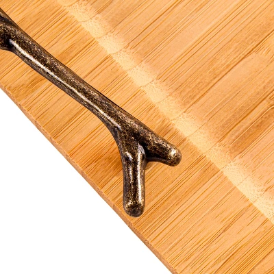 BergHOFF Bamboo Tray With Wrought Iron Handles, 15.5" 6 BergHOFF Bamboo Tray With Wrought Iron Handles, 15.5" - Image 4