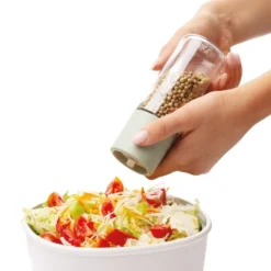 BergHOFF Balance Glass 2Pc Covered Grinder And Shaker Set, Recycled Material