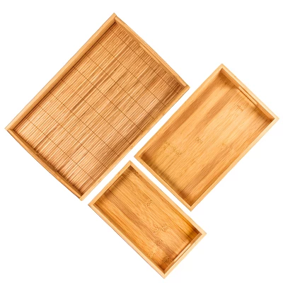 BergHOFF Bamboo 3Pc Serving Tray Set 3 BergHOFF Bamboo 3Pc Serving Tray Set