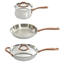BergHOFF Ouro Gold 18/10 Stainless Steel 5Pc Starter Cookware Set With Lids, Rose Gold Handle -BergHOFF Store GUEST 0b248b79 89fb 4016 8ca9 d6a831a8f3ce