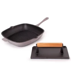 BergHOFF Neo 2Pc Cast Iron Grill Set, Grill Pan & Bacon/Steak Press -BergHOFF Store GUEST 0bdd4e66 8339 4d8a 8174 fe449ed5abee