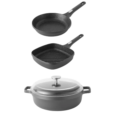 BergHOFF Gem 4Pc Non-stick Cast Aluminum Cookware Set, Fry Pan, Grill Pan & Saute Pan 12 BergHOFF Gem 4Pc Non-stick Cast Aluminum Cookware Set, Fry Pan, Grill Pan & Saute Pan - Image 10