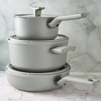 BergHOFF Balance Non-stick Ceramic Saucepan 7", 2.1qt. With Glass Lid, Recycled Aluminum 4 BergHOFF Balance Non-stick Ceramic Saucepan 7", 2.1qt. With Glass Lid, Recycled Aluminum - Image 2