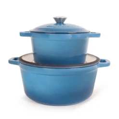 BergHOFF Neo 4Pc Cast Iron Set: 3qt. Covered Dutch Oven & 7qt. Covered Stockpot