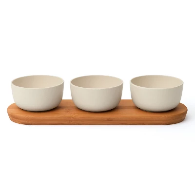 BergHOFF LEO Bamboo Serving Bowls Set With Tray, 9oz Each, White 10 BergHOFF LEO Bamboo Serving Bowls Set With Tray, 9oz Each, White - Image 8