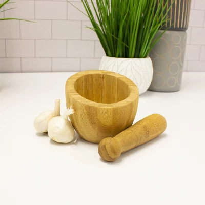 BergHOFF Bamboo 2Pc Natural Mortar And Pestle 3 BergHOFF Bamboo 2Pc Natural Mortar And Pestle