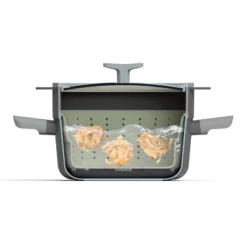 BergHOFF Balance Non-stick Silicone Collapsible Steamer Basket & Strainer 10", Recycled Material, Sage -BergHOFF Store GUEST 2ea3f084 b0a2 4db2 9f1b e9e2e3877cb6