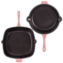 BergHOFF Neo Cast Iron 4Pc Set, Fry Pan 10", Square Grill Pan 11", & 5qt. Covered Dutch Oven -BergHOFF Store GUEST 31068682 6195 4a0a b818 8f1063bcea5d