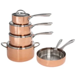 BergHOFF Vintage Tri-Ply Copper Stainless Steel Cookware Set With Stainless Steel Lids, Gold -BergHOFF Store GUEST 350e6113 ea78 4fc8 92e3 5f60a1ceb692