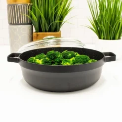 BergHOFF GEM 11" Non-stick Two-Handle Sauté Pan 4.9Qt., Black, Glass Lid -BergHOFF Store GUEST 370644e3 c15e 423b bb94 47b82cdfe97b