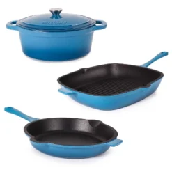 BergHOFF Neo Cast Iron 4Pc Set, Fry Pan 10", Square Grill Pan 11", & 5qt. Covered Dutch Oven -BergHOFF Store GUEST 3e869b0a 9298 41ea 9102 a62e42257178
