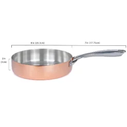 BergHOFF Vintage Copper Tri-Ply 8" Deep Skillet, Polished, Gold -BergHOFF Store GUEST 4003bde4 e91e 4ad1 b410 767277fd8644