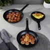 BergHOFF Helix 3Pc Nonstick Ceramic Frying Pan Set, Recycled Aluminum, Black -BergHOFF Store GUEST 40edfc21 3ddc 4e8f 8840 60eb08b2fc5f