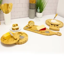 BergHOFF Bamboo 4Pc Paddle Cheese Board Set, With 3 Tools, 22x7.9x1" -BergHOFF Store GUEST 41c8d830 b923 4e5e ad5f 456cce5da335
