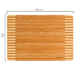 BergHOFF Bamboo Rectangle Cutting Board, Two-tone Stripe, 13"x9"x0.6"