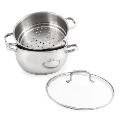 BergHOFF Belly Shape 18/10 Stainless Steel 9.5" Stockpot With Glass Lid 5.5Qt. 8 BergHOFF Belly Shape 18/10 Stainless Steel 9.5" Stockpot With Glass Lid 5.5Qt. - Image 6