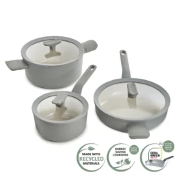 BergHOFF Balance 6Pc Non-stick Ceramic Cookware Set With Glass Lid, Recycled Aluminum -BergHOFF Store GUEST 474c138c 752f 461c a8ff 19dd14600099
