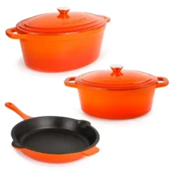 BergHOFF Neo 5Pc Cast Iron Cookware Set, 5qt. & 8qt. Covered Dutch Ovens, 10" Fry Pan -BergHOFF Store GUEST 4916979f 2588 49fb 9a99 5a376cb5d84c
