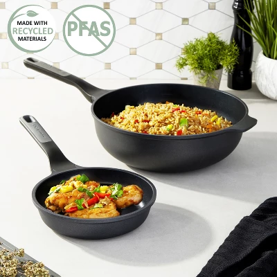 BergHOFF Leo Stone+ 2Pc Nonstick Ceramic Stir Frying Cookware Set, Recycled Cast Aluminum 3 BergHOFF Leo Stone+ 2Pc Nonstick Ceramic Stir Frying Cookware Set, Recycled Cast Aluminum