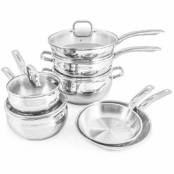 BergHOFF 12Pc 18/10 Stainless Steel Cookware Set With Glass Lid, Belly Shape -BergHOFF Store GUEST 4ca4c47d d3f4 4e70 a7b8 a41fcbcaa6ae