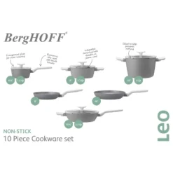 BergHOFF Leo 10Pc Non-stick Ceramic Cookware Set With Glass Lid -BergHOFF Store GUEST 5a74fc18 46c6 434f 95a2 9f5ef7d37d82