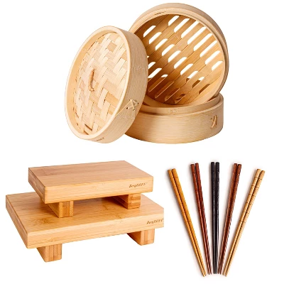 BergHOFF 13Pc Bamboo Set, Sushi Serving Trays, Steamers, Chopsticks 11 BergHOFF 13Pc Bamboo Set, Sushi Serving Trays, Steamers, Chopsticks - Image 9