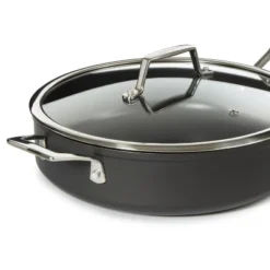 BergHOFF Essentials Non-stick Hard Anodized 11" Deep Skillet 4.3qt. With Glass Lid, Black -BergHOFF Store GUEST 622dff3d f276 496a a009 f947be6c33c4