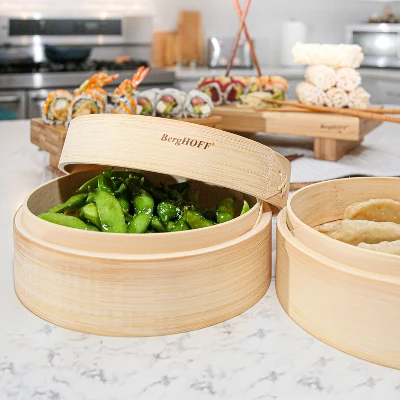 BergHOFF 13Pc Bamboo Set, Sushi Serving Trays, Steamers, Chopsticks 4 BergHOFF 13Pc Bamboo Set, Sushi Serving Trays, Steamers, Chopsticks - Image 2