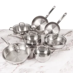 BergHOFF 12Pc 18/10 Stainless Steel Cookware Set With Glass Lid, Belly Shape -BergHOFF Store GUEST 6ea586c6 73fb 43ee a37f d21b550ca85b