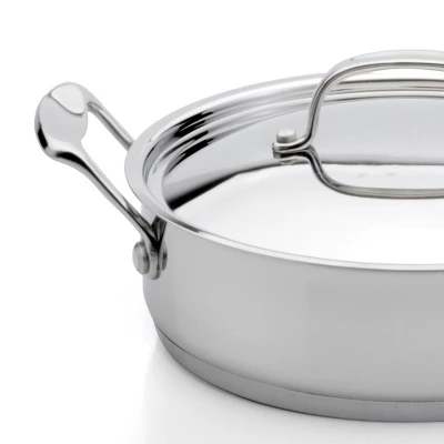 BergHOFF 18/10 Stainless Steel Deep Skillet 10" With Stainless Steel Lid, Silver 3 BergHOFF 18/10 Stainless Steel Deep Skillet 10" With Stainless Steel Lid, Silver