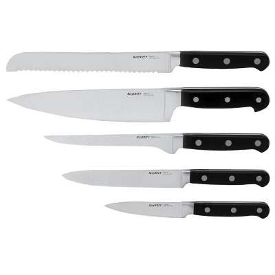 BergHOFF Contempo 6Pc German Steel Knife Set, Wood Case, 3 Stage Sharpener 4 BergHOFF Contempo 6Pc German Steel Knife Set, Wood Case, 3 Stage Sharpener - Image 2