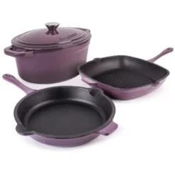 BergHOFF Neo Cast Iron 4Pc Set, Fry Pan 10", Square Grill Pan 11", & 5qt. Covered Dutch Oven -BergHOFF Store GUEST 7903ece6 16d2 4114 83c6 da3ac113c5e0
