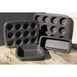 BergHOFF GEM Non-Stick Carbon Steel Cupcake Pans, Gray