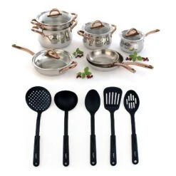 BergHOFF Ouro Gold 16Pc 18/10 Stainless Steel Cookware Set With Glass Lids -BergHOFF Store GUEST 925a10e7 350e 4a88 95b5 fa54852e0c1a