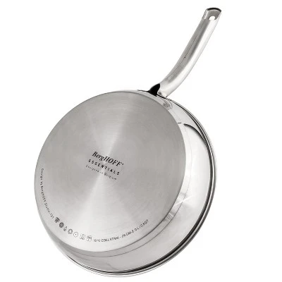 BergHOFF Belly Shape 18/10 Stainless Steel Skillet With Stainless Steel Lid 4 BergHOFF Belly Shape 18/10 Stainless Steel Skillet With Stainless Steel Lid - Image 2