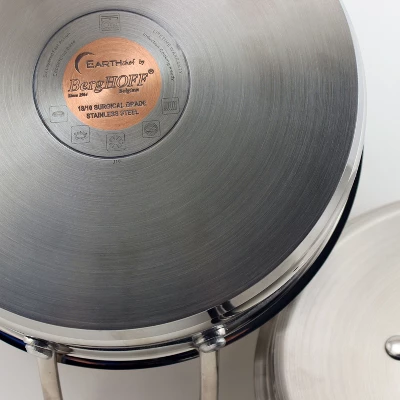 BergHOFF 18/10 Stainless Steel Deep Skillet 10" With Stainless Steel Lid, Silver 4 BergHOFF 18/10 Stainless Steel Deep Skillet 10" With Stainless Steel Lid, Silver - Image 2