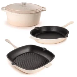 BergHOFF Neo Cast Iron 4Pc Set, Fry Pan 10", Square Grill Pan 11", & 5qt. Covered Dutch Oven -BergHOFF Store GUEST a5e8469a 2601 4a1c 8fc7 91ec201fa37f