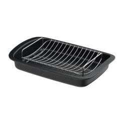 BergHOFF Graphite Non-stick Recycled Cast Aluminum Roaster With Removable Rack 16.5" X 11" X 2.75" -BergHOFF Store GUEST ad583936 36e4 4856 978a 36841acf2007