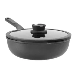 BergHOFF Leo Stone+ Nonstick Ceramic 11" Wok Pan With Lid, 4.6qt -BergHOFF Store GUEST adfc3407 c127 4f6e a06f e2eb9d9ca164