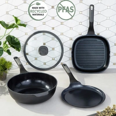 BergHOFF Leo Stone+ 4Pc Nonstick Ceramic Cookware Set With Glass Lid, Recycled Cast Aluminum 3 BergHOFF Leo Stone+ 4Pc Nonstick Ceramic Cookware Set With Glass Lid, Recycled Cast Aluminum