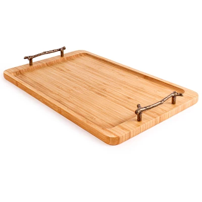 BergHOFF Bamboo Tray With Wrought Iron Handles, 15.5" 4 BergHOFF Bamboo Tray With Wrought Iron Handles, 15.5" - Image 2
