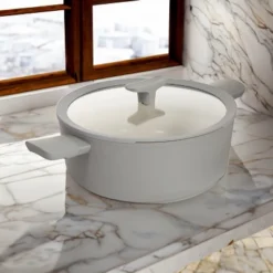 BergHOFF Balance Non-stick Ceramic Stockpots With Glass Lid, Recycled Aluminum -BergHOFF Store GUEST b7b7d6e6 a8a8 4e0b 8dd0 48c00f31fbad