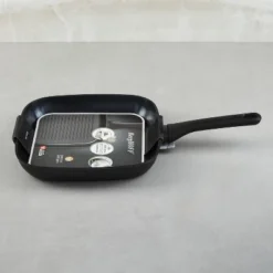 BergHOFF Helix Nonstick Ceramic Grill Pan 10.25", Recycled Aluminum, Black -BergHOFF Store GUEST ba6d95d8 1780 49d2 83ce 414865a95416