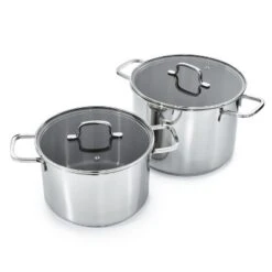 BergHOFF Helix Recycled 18/10 Stainless Steel Stockpots With Glass Lid -BergHOFF Store GUEST c456eba4 10c7 4d77 8da0 2c25886b7a93