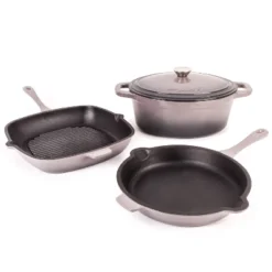 BergHOFF Neo Cast Iron 4Pc Set, Fry Pan 10", Square Grill Pan 11", & 5qt. Covered Dutch Oven -BergHOFF Store GUEST c5484e62 2a6d 46aa b4aa ed3dab484bc4