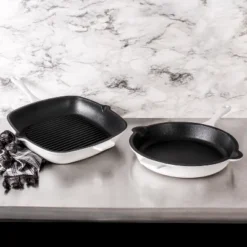 BergHOFF Neo 2Pc Cast Iron Cookware Set, 10" Fry Pan & 11" Grill Pan