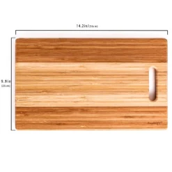 BergHOFF Bamboo Rectangle Cutting Board, Two-tone With Handle, 14.2"x8.7"x0.7" -BergHOFF Store GUEST dbc5a978 48dc 4d06 9c64 386a27cf2298