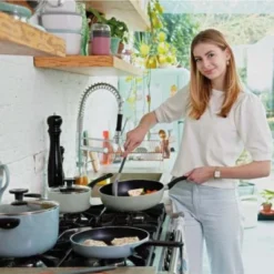 BergHOFF Sage And Slate Non-stick Aluminum Wok Pan -BergHOFF Store GUEST df1fc3d3 7fe9 4c71 8220 cb436351936b 2